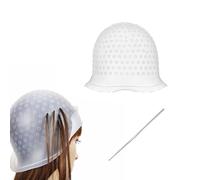 Highlight Bonnet pour cheveux avec aiguille à mèches, capuchon en silicone avec trous, lot de bonnet à mèches en silicone, réutilisable pour salon professionnel et maison