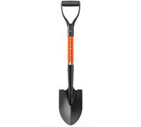 HIGHLIGHT Pelle de jardin à petit manche 71,1 cm de longueur totale, pelle à sable en métal pour enfants pour creuser et jardiner, poignée en FRP, orange