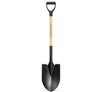 HIGHLIGHT Pelle pour creuser, pelle ronde, outil de jardin avec poignée en D, 104 cm de longueur totale, pelle de jardin à poignée en bois pour la plage, la voiture, la neige