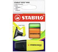 Highlighter - STABILO BOSS MINI - Pack of 3 - Yellow, Orange, Green Pack of 3 Ye
