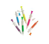 Highlighters de seringue à aiguille fluorescente aquarelle stylo mignon de papeterie créatrice surligneur simulation simulation à aiguille 6pcs, couleur