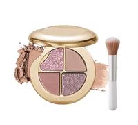 Highlighting Eye & Cheek Palette, 4-Color Glow Wardrobe Eye and Cheek Palettes, Waterproof & Long-Lasting, Buildable Color, Shape, Contour & Highlight (05#)