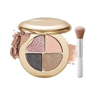 Highlighting Eye & Cheek Palette, 4-Color Glow Wardrobe Eye and Cheek Palettes, Waterproof & Long-Lasting, Buildable Color, Shape, Contour & Highlight (03#)