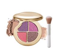 Highlighting Eye & Cheek Palette, 4-Color Glow Wardrobe Eye and Cheek Palettes, Waterproof & Long-Lasting, Buildable Color, Shape, Contour & Highlight (06#)
