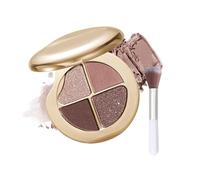 Highlighting Eye Shadow Palette, 4 Color Mini Eyeshadow & Highlighter Palette, All-Day Waterproof Long-Lasting Makeup, Compact for Travel, Cheekbones, Eyes (01)