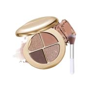 Highlighting Eye Shadow Palette, 4 Color Mini Eyeshadow & Highlighter Palette, All-Day Waterproof Long-Lasting Makeup, Compact for Travel, Cheekbones, Eyes (04)