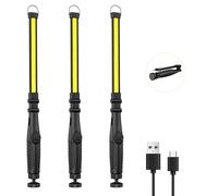 highsam Baladeuse Led Mecanicien, Lampe de Travail Rechargeable, COB Lampe Atelier Dimmable, Lampe de Poche LED pour Voiture, Garage, Camping (3 Pièces)