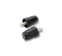 HIGHSIDER - 161-042 - Paire d'extrémités de Guidon - pour rétroviseur de Guidon de 25,4 mm - en Aluminium anodisé - Noir - Compatible avec guidons Kawasaki d'origine