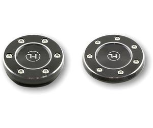 Highsider BMW RnineT, jeu de capuchons de cadre 2-pcs. Noir/Argent Noir/Argent