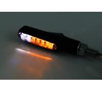HIGHSIDER Clignotant/feu de position LED smart Shorty Fin 2en1 homologué - verre fumé - la paire