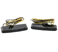Highsider Homologation du Clignotant pour Motocyclette E LED encastré indicateur Paire Stripe Verre teinté, Unisexe, Multipurpose, Toute l'année, Noir
