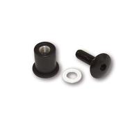 HIGHSIDER Kit vis de carénage en aluminium smart - écrous caoutchouc M6 - 8 pièces, transparent