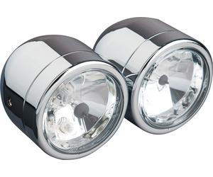 Highsider Phares doubles avec feux croisement et route, chrome