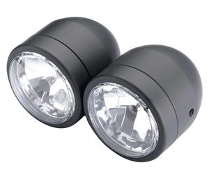 Highsider Phares doubles avec feux croisement et route, noir mat