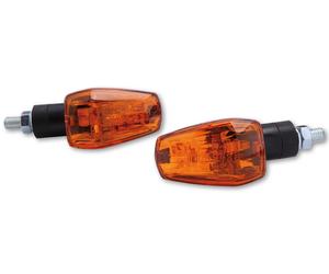 HIGHSIDER smart IMOLA 1 Bulb Mini Indicator Body Black / Lens Orange (Pair), Front & Rear