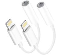 2 Pack Adaptateur iPhone Jack/Adaptateur Lightning Jack[Certifié MFi]Adaptateur Jack iPhone/Lightning to Jack 3,5 mm Adaptateur Casque pour iPhone Aux Audio Câble Jack avec iPhone 14/13/XS/Max/8