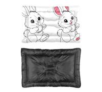 Hightopup Black Line Lit pour chien motif lapin rose avec fond antidérapant doux et résistant à la mastication multi-scénario Grand meuble cadeau imprimé 90 x 60 cm