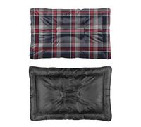Hightopup Coussin de lit pour chien à carreaux rouge et noir avec fond antidérapant - Lavable - Accessoires pour chien - Multi scénario - Cage imprimée - 61 x 45,7 cm