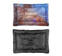 Hightopup Coussin pour chien avec fond antidérapant et anti-mastication - Motif nébuleuse cosmique orange - 90 x 60 cm