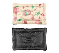 Hightopup Coussin pour chien motif aquarelle pêche et fleurs avec fond antidérapant - Indestructible - Cadeau imprimé - 90 x 60 cm