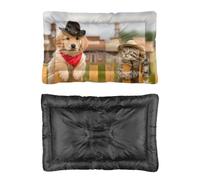 Hightopup Farmhouse Lit de voyage pour chien ou chaton avec fond antidérapant - Chaud pour l'hiver - Literie multi-scénarios - Lit imprimé pour chat - 90 x 60 cm