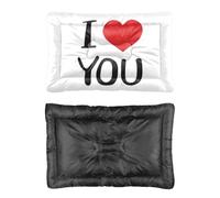 Hightopup I Love You Lit pour chien en forme de cœur rouge avec fond antidérapant et matelas imperméable pour plusieurs scénarios Cadeau imprimé grand chat 60 x 45 cm
