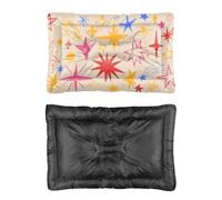 Hightopup Lit de cage pour chat avec fond antidérapant et motif étoiles colorées - Tapis chaud pour chien - Accessoires de chambre pour chien - Plusieurs modèles - Cadeau imprimé extérieur - 61 x 45,7