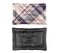 Hightopup Lit pour chien à carreaux gris et rose - Lit de voyage pour chien - Fond antidérapant - Confortable - Taille M - Lavable - Plusieurs scénarios - Grand meuble - Cadeau - Lit imprimé - 90 x 60