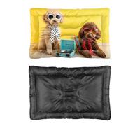 Hightopup Lit pour chien à lunettes tendance - Lit d'extérieur pour chien - Fond antidérapant - Doux - Anti-mastication - Plusieurs scénarios - Grand meuble - Cadeau imprimé - 60 x 45 cm