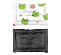 Hightopup Lit pour chien avec motif grenouille et fleur - Fond antidérapant - Moelleux - Lavable - Plusieurs scénarios - Grand meuble - Cadeau imprimé - 60 x 45 cm