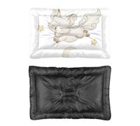 Hightopup Lit pour chien avec motif renard blanc et étoiles dorées avec fond antidérapant doux lavable multi-scénario cadeau imprimé grand chat 60 x 45 cm