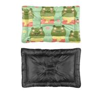 Hightopup Lit pour chien avec nœud papillon et grenouille - Fond antidérapant - Doux - Lavable - Plusieurs scénarios - Grand meuble - Cadeau imprimé pour chiens - 60 x 45 cm