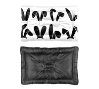 Hightopup Lit pour chien avec oreilles de lapin noir - Fond antidérapant - Confortable et imperméable - Plusieurs scénarios - Cadeau imprimé XL - 90 x 60 cm