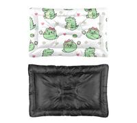 Hightopup Lit pour chien en forme de crocodile vert avec fond antidérapant - Lit chaud portable pour l'hiver - Literie pour animaux de compagnie - Cadeau imprimé cage 60 x 45 cm
