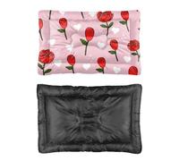 Hightopup Lit pour chien en forme de cœur rose avec fond antidérapant et doux et imperméable pour plusieurs scénarios, grand mobilier, cadeau, matelas imprimé 60 x 45 cm