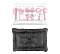 Hightopup Lit pour chien et chat avec fond antidérapant et motif nœud en ruban rose - Grand lit lavable - Plusieurs scénarios - Cadeau imprimé - Cage moyenne 60 x 45 cm