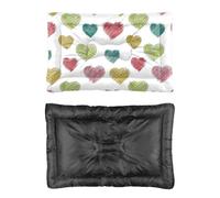 Hightopup Lit pour chien et chat avec fond antidérapant - Motif cœurs - Pour plusieurs scénarios - Cadeau - Lit imprimé - Grand format - 60 x 45 cm