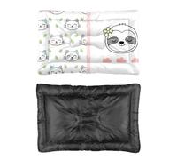 Hightopup Lit pour chien et chat noir et rose avec fond antidérapant et indestructible - Mobilier multi-scénario - Cadeau imprimé - Taille S : 60 x 45 cm