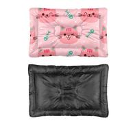 Hightopup Lit pour chien et chat rose avec fond antidérapant - Facile à nettoyer - Accessoires multiples - Plusieurs modèles - Cadeau imprimé pour l'extérieur - 91,4 x 61 cm