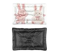 Hightopup Lit pour chien mignon lapin rose tapis de lit pour chien tapis de lit antidérapant doux imperméable multi-scénario grand meuble cadeau imprimé caisse grand 90 x 60 cm
