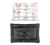 Hightopup Lit pour chien mignon petit lapin avec fond antidérapant confortable lavable moyen multi-scénario grand meuble cadeau imprimé grand 60 x 45 cm