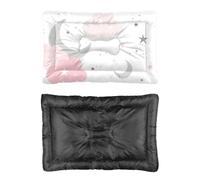 Hightopup Lit pour chien Motif étoiles roses avec paillettes Fond antidérapant Plat imperméable Multi Scénario Literie Cadeau imprimé Grand lit 60 x 45 cm