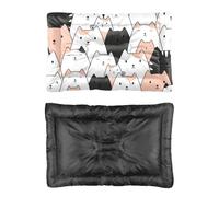 Hightopup Lit pour chien motif félin, tapis de cage pour chien, fond antidérapant, chaud, indestructible, literie multi-scénario, cadeau imprimé, 90 x 60 cm