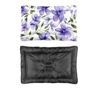 Hightopup Lit pour chien motif floral clématite aquarelle violet avec fond antidérapant et fond antidérapant - Imperméable - Plusieurs scénarios - Cadeau imprimé 60 x 45 cm