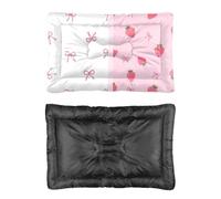 Hightopup Lit pour chien motif fraise avec nœud rose - Pour extérieur - Fond antidérapant - Tapis portable pour plusieurs scénarios - Grand lit imprimé - 60 x 45 cm