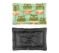Hightopup Lit pour chien, motif grenouille de dessin animé, matelas pour chien, matelas de cage à fond antidérapant, lit plat anti-mastication, multi-scénarios, cadeau imprimé chiens, 60 x 45 cm