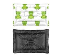 Hightopup Lit pour chien motif grenouille vert simple dessin animé tapis antidérapant lit résistant grand lit lavable multi-scénario grand meuble cadeau imprimé chiens 90 x 60 cm