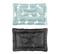 Hightopup Lit pour chien motif lapin blanc bleu avec fond antidérapant et moelleux - Grand lit lavable - Cadeau imprimé pour chiens - 90 x 60 cm