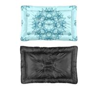 Hightopup Lit pour chien motif mandala bleu avec fond antidérapant - Grand lit lavable - Cadeau imprimé - Taille M - 90 x 60 cm