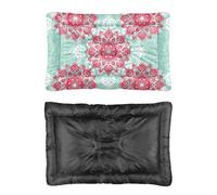 Hightopup Lit pour chien motif mandala rouge et vert, doublure de lit avec fond antidérapant, tapis portable, grand lavable, multi-scénarios, grand mobilier, cadeau, imprimé XL 60 x 45 cm